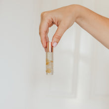 Load image into Gallery viewer, I Believe | Citrine &amp; Clear Quartz Essential Oil Roller
